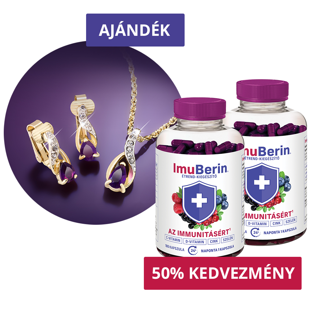 Natural Pharmaceuticals Imuberin® Két nagy csomag Imuberin® 50% kedvezménnyel és konyhakések ajándékba.