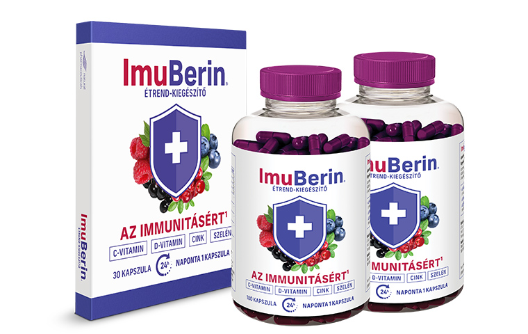 Natural Pharmaceuticals Imuberin® Két nagy csomag Imuberin® és egy kis csomag.