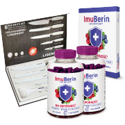 Natural Pharmaceuticals Imuberin® Két nagy csomag Imuberin®, egy kicsi és egy konyhai késkészlet ingyen.